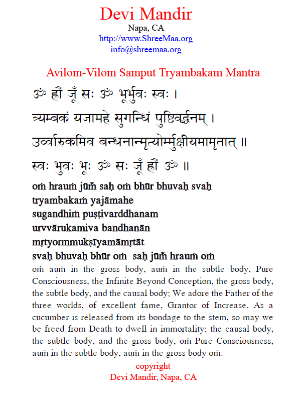 maha mrityunjaya mantra lyrics in gujarati